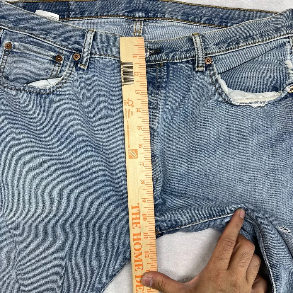Levi's 501 Taper Jeans Blue Denim Mid Rise Classic Button Fly 34X30 -‎ Flaws